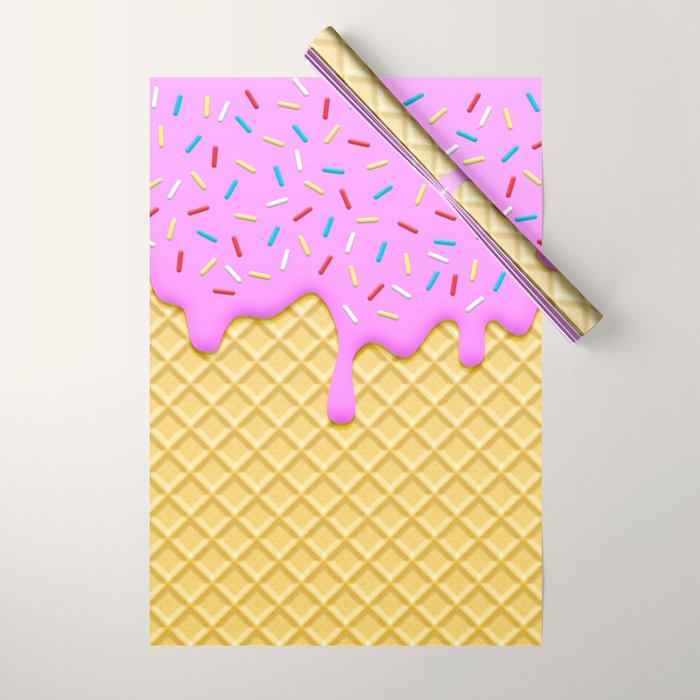 Strawberry Ice Cream Wrapping Paper Gallery Image 1
