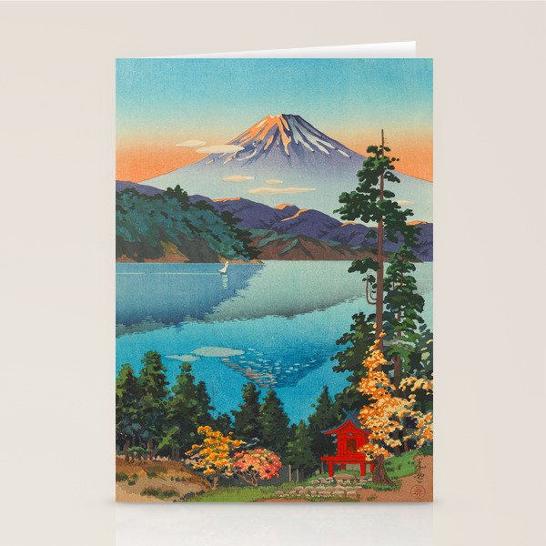Tsuchiya Koitsu Vintage Japanese Woodblock Print Fall Autumn Mount Fuji Stationery Card Gallery Image 2