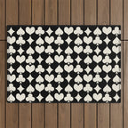Card Suit Motifs I Black and White Outdoor Rug Gallery Image 1
