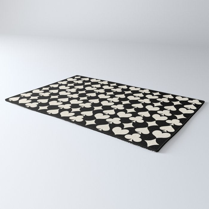 Card Suit Motifs I Black and White Rug Gallery Image 3