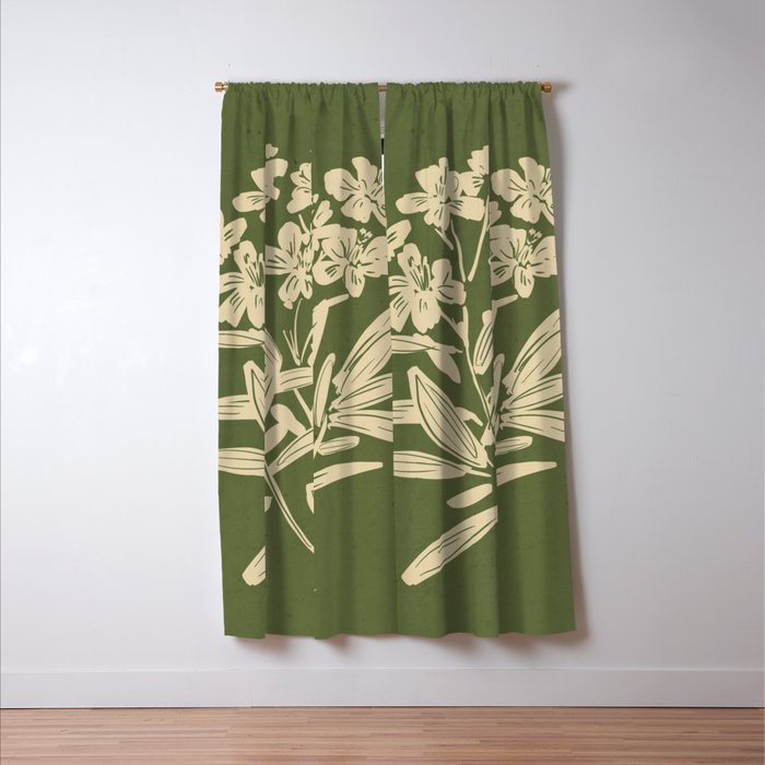 Minimalist Flowers 3 Window Curtain Gallery Image 3