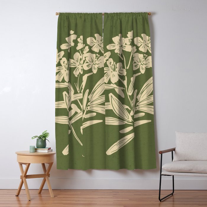Minimalist Flowers 3 Window Curtain Gallery Image 5