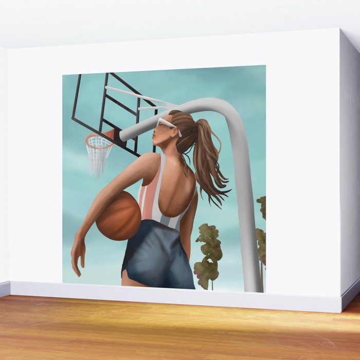 Hoops and Sunshine Wall Mural Gallery Image 2
