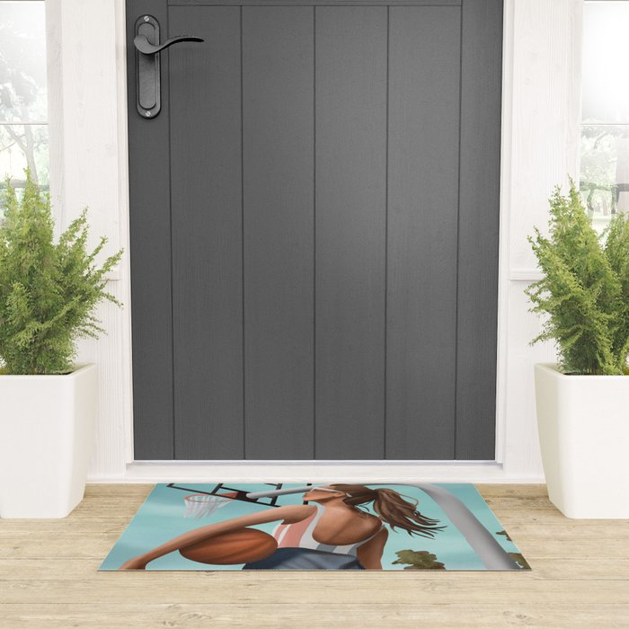 Hoops and Sunshine Welcome Mat Gallery Image 3