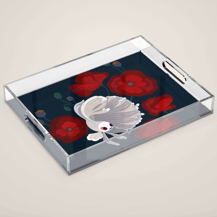 Bettas and Poppies Acrylic Tray Gallery Image 1