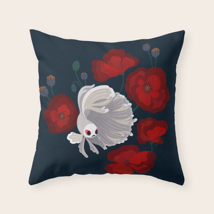 Bettas and Poppies Throw Pillow Gallery Image 6