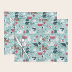 Veterinary medicine, happy and healthy friends // aqua background Placemat Gallery Image 1