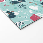 Veterinary medicine, happy and healthy friends // aqua background Welcome Mat Gallery Image 2