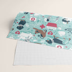 Veterinary medicine, happy and healthy friends // aqua background Wrapping Paper Gallery Image 2