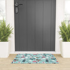 Veterinary medicine, happy and healthy friends // aqua background Welcome Mat Gallery Image 3