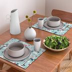 Veterinary medicine, happy and healthy friends // aqua background Placemat Gallery Image 2