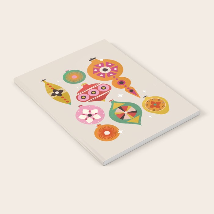 Christmas Tree Retro Ornaments Notebook Gallery Image 2