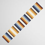 Indigo Blue, Amber Brown and Navajo White Southwest Serape Blanket Stripes Table Runner Gallery Image 3