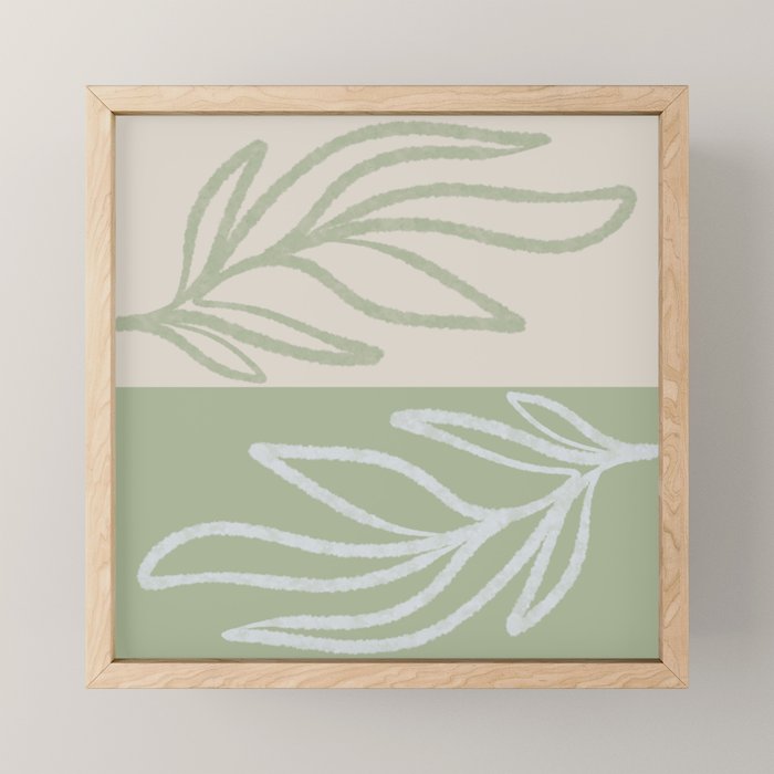 Laurel Leaves in Balance - Sage Green  Mini Art Print Gallery Image 1