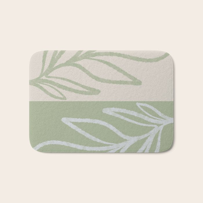 Laurel Leaves in Balance - Sage Green  Bath Mat Gallery Image 1