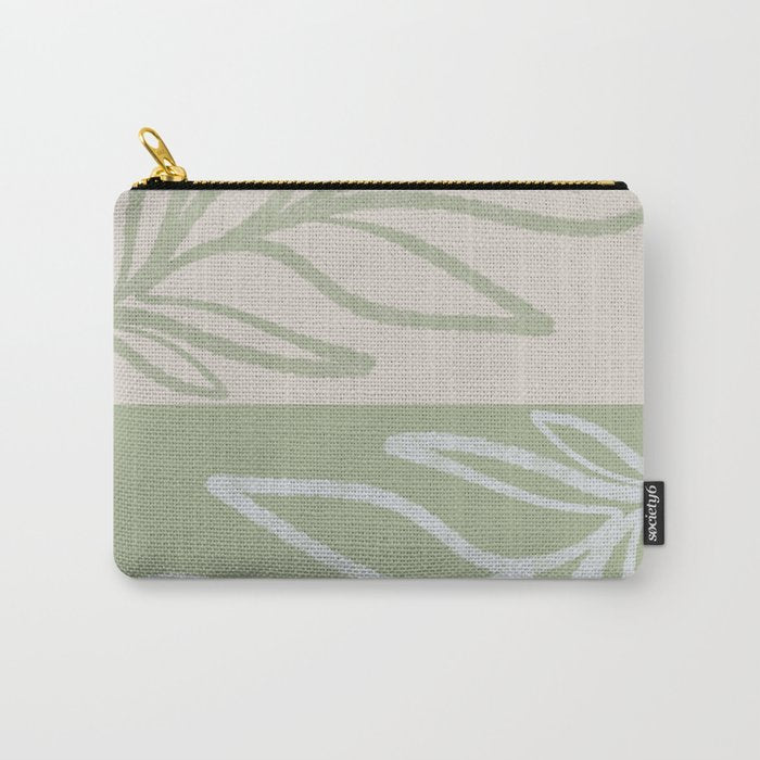 Laurel Leaves in Balance - Sage Green  Carry All Pouch Gallery Image 1