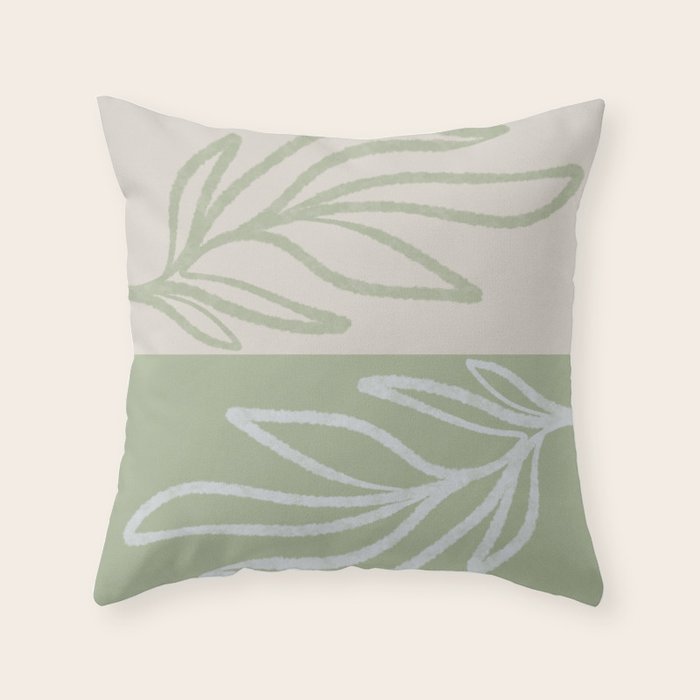 Laurel Leaves in Balance - Sage Green  Throw Pillow Gallery Image 6