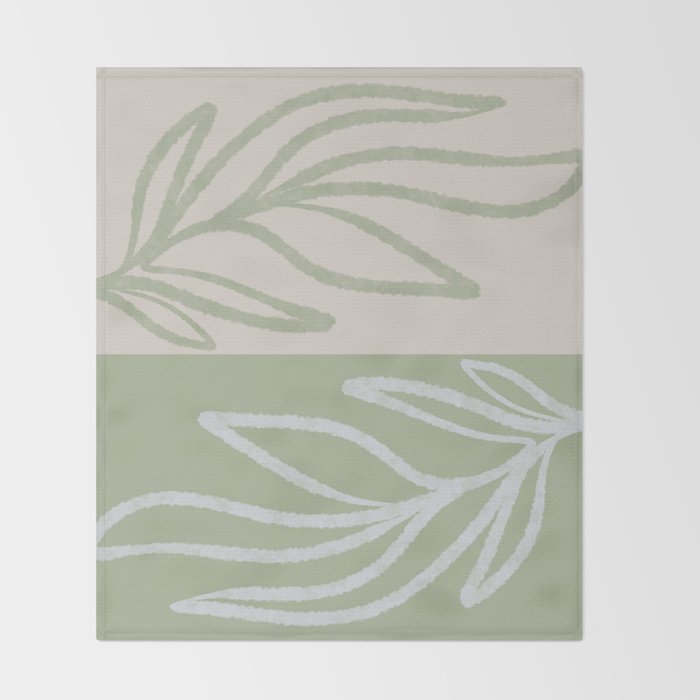 Laurel Leaves in Balance - Sage Green  Throw Blanket Gallery Image 2