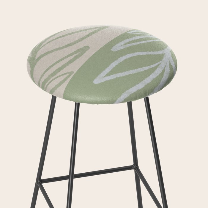 Laurel Leaves in Balance - Sage Green  Stool Gallery Image 2