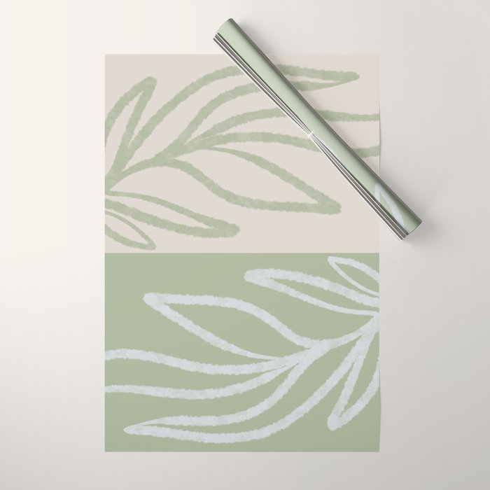 Laurel Leaves in Balance - Sage Green  Wrapping Paper Gallery Image 1