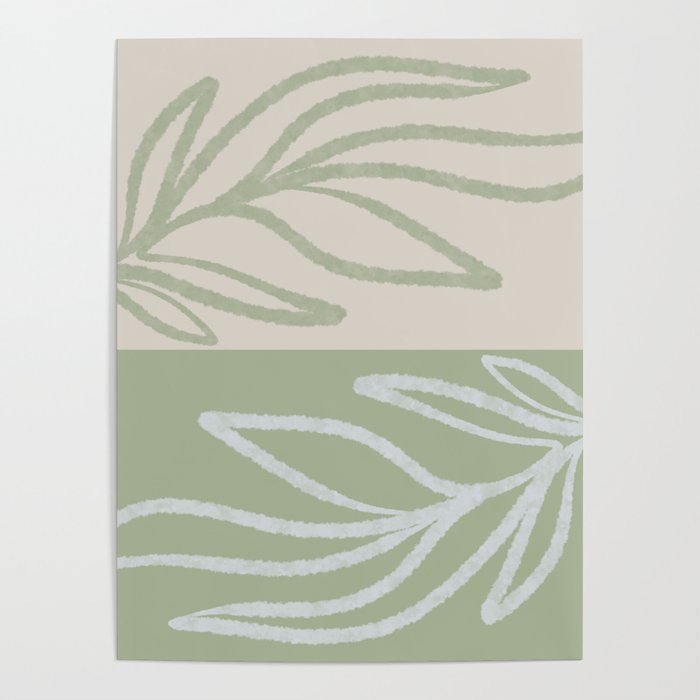 Laurel Leaves in Balance - Sage Green  Poster Gallery Image 4