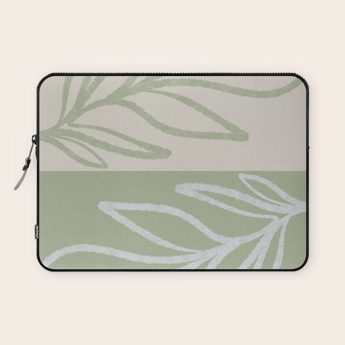 Laurel Leaves in Balance - Sage Green  Laptop Sleeve Gallery Image 1