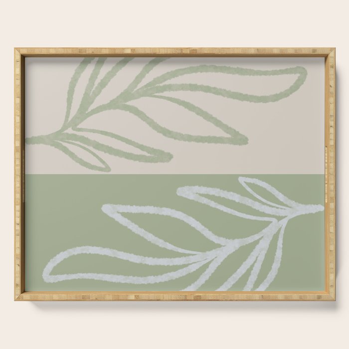 Laurel Leaves in Balance - Sage Green  Serving Tray Gallery Image 1