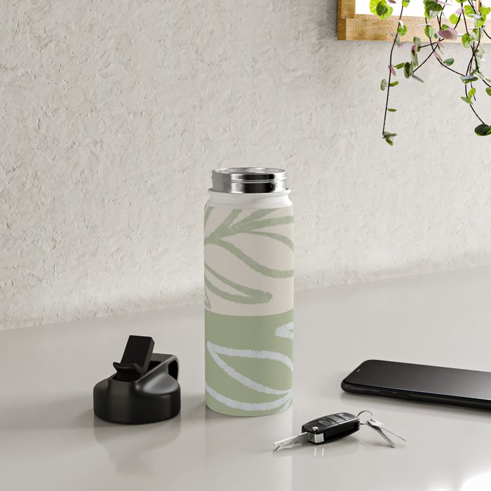 Laurel Leaves in Balance - Sage Green  Water Bottle Gallery Image 4