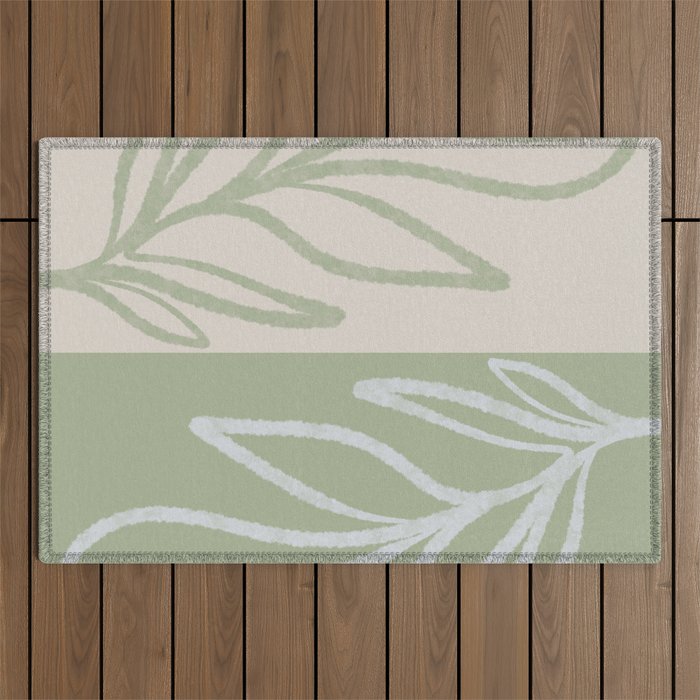 Laurel Leaves in Balance - Sage Green  Outdoor Rug Gallery Image 1