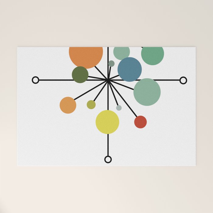 Atomic Age Nuclear Abstract Motif â Mid Century Modern Pattern Welcome Mat Gallery Image 1