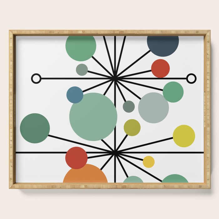 Atomic Age Nuclear Abstract Motif â Mid Century Modern Pattern Serving Tray Gallery Image 1