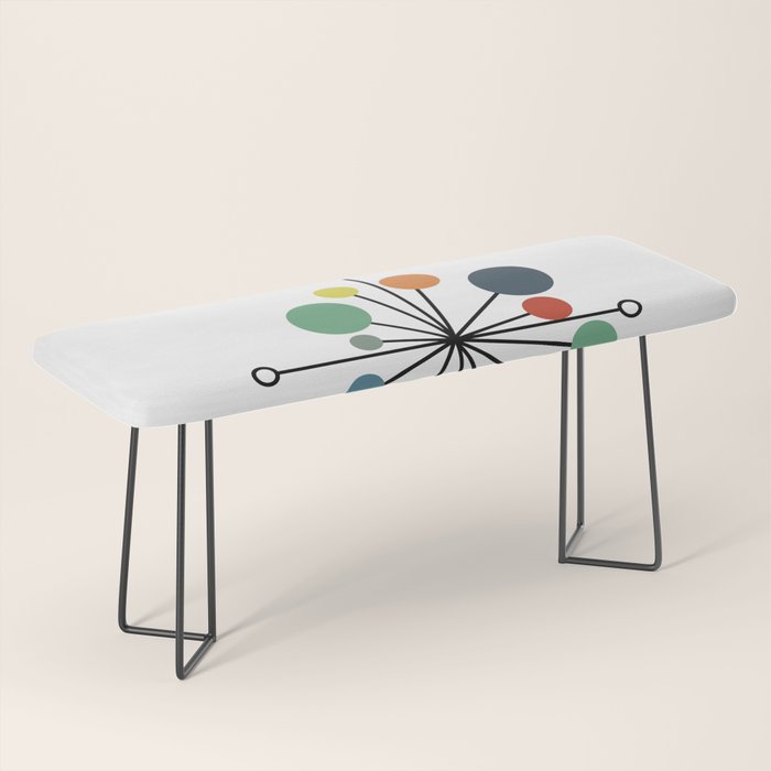 Atomic Age Nuclear Abstract Motif â Mid Century Modern Pattern Bench Gallery Image 1