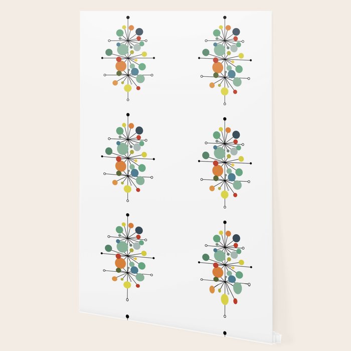 Atomic Age Nuclear Abstract Motif â Mid Century Modern Pattern Wallpaper Gallery Image 2