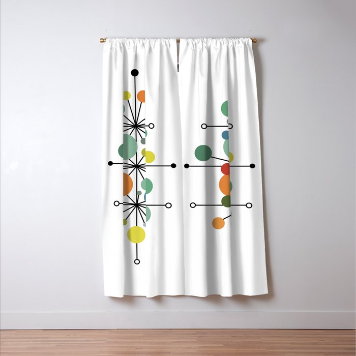 Atomic Age Nuclear Abstract Motif â Mid Century Modern Pattern Window Curtain Gallery Image 3