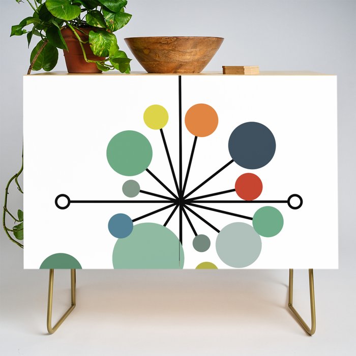 Atomic Age Nuclear Abstract Motif â Mid Century Modern Pattern Credenza Gallery Image 1