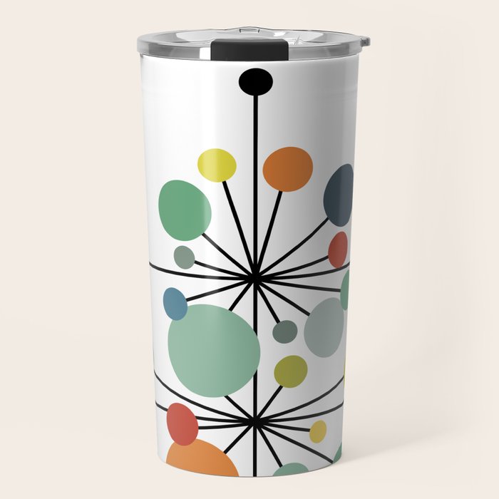 Atomic Age Nuclear Abstract Motif â Mid Century Modern Pattern Travel Mug Gallery Image 1