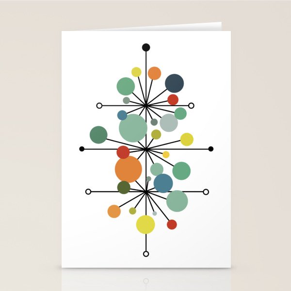 Atomic Age Nuclear Abstract Motif â Mid Century Modern Pattern Stationery Card Gallery Image 2