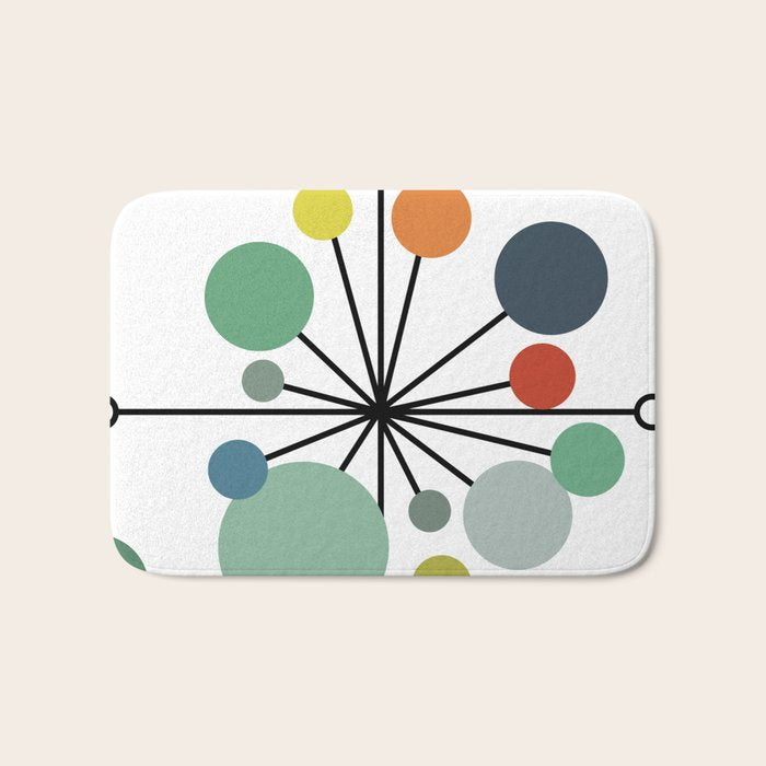 Atomic Age Nuclear Abstract Motif â Mid Century Modern Pattern Bath Mat Gallery Image 1