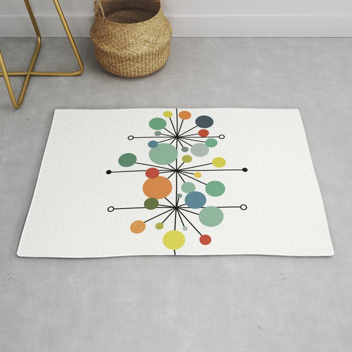 Atomic Age Nuclear Abstract Motif â Mid Century Modern Pattern Rug Gallery Image 1