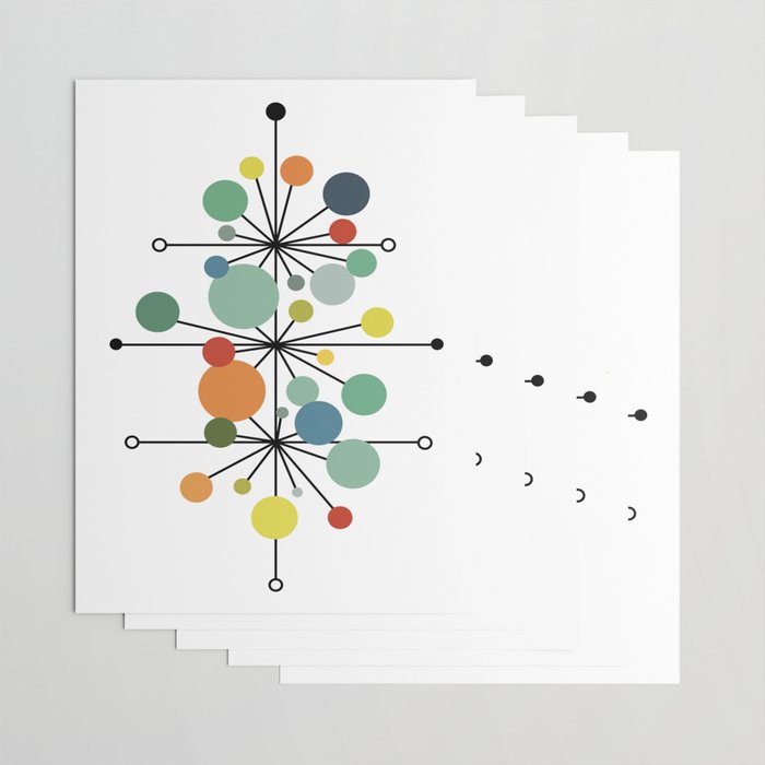 Atomic Age Nuclear Abstract Motif â Mid Century Modern Pattern Wrapping Paper Gallery Image 3