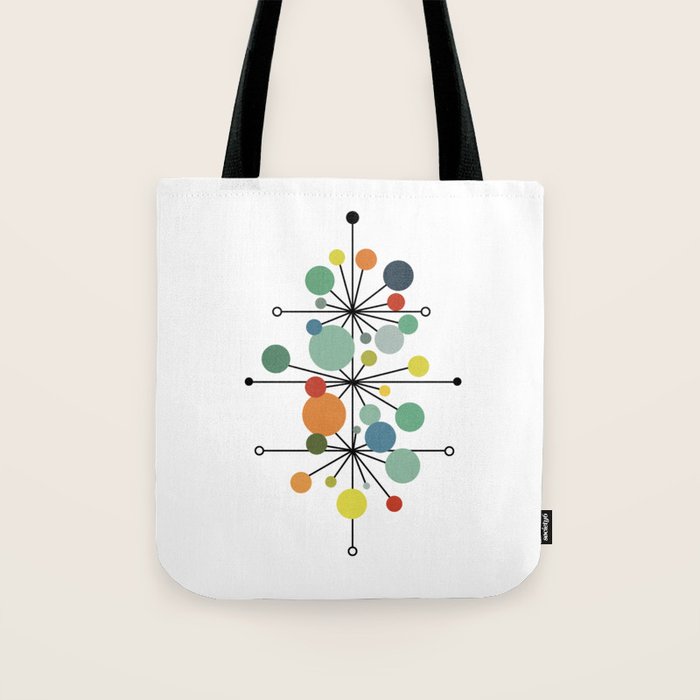 Atomic Age Nuclear Abstract Motif â Mid Century Modern Pattern Tote Bag Gallery Image 1