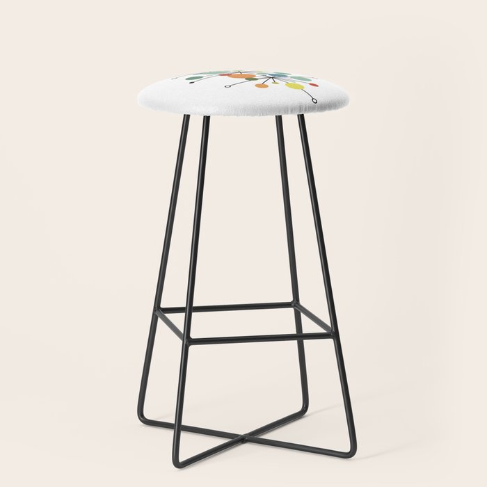 Atomic Age Nuclear Abstract Motif â Mid Century Modern Pattern Stool Gallery Image 1