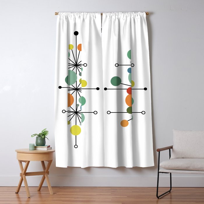 Atomic Age Nuclear Abstract Motif â Mid Century Modern Pattern Window Curtain Gallery Image 5