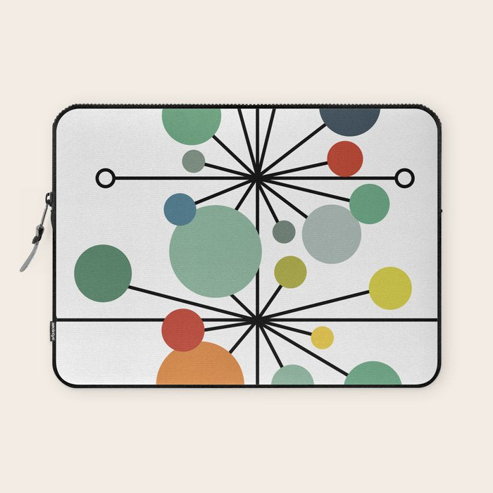Atomic Age Nuclear Abstract Motif â Mid Century Modern Pattern Laptop Sleeve Gallery Image 1