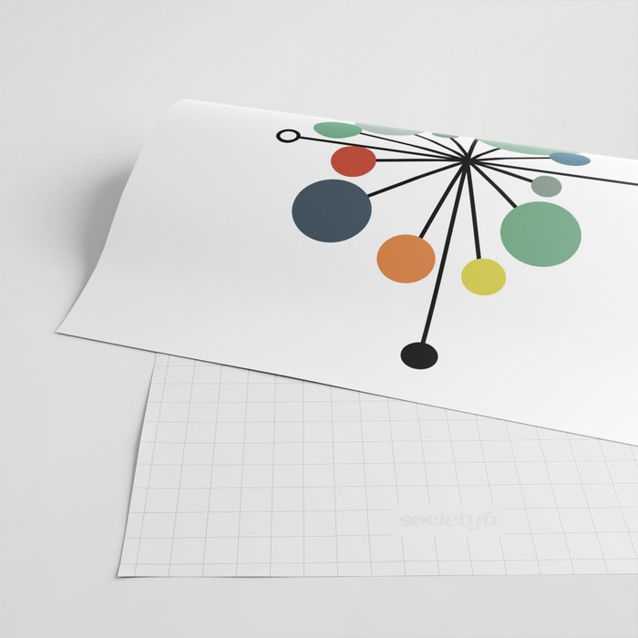 Atomic Age Nuclear Abstract Motif â Mid Century Modern Pattern Wrapping Paper Gallery Image 2