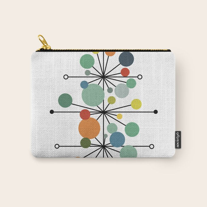 Atomic Age Nuclear Abstract Motif â Mid Century Modern Pattern Carry All Pouch Gallery Image 1