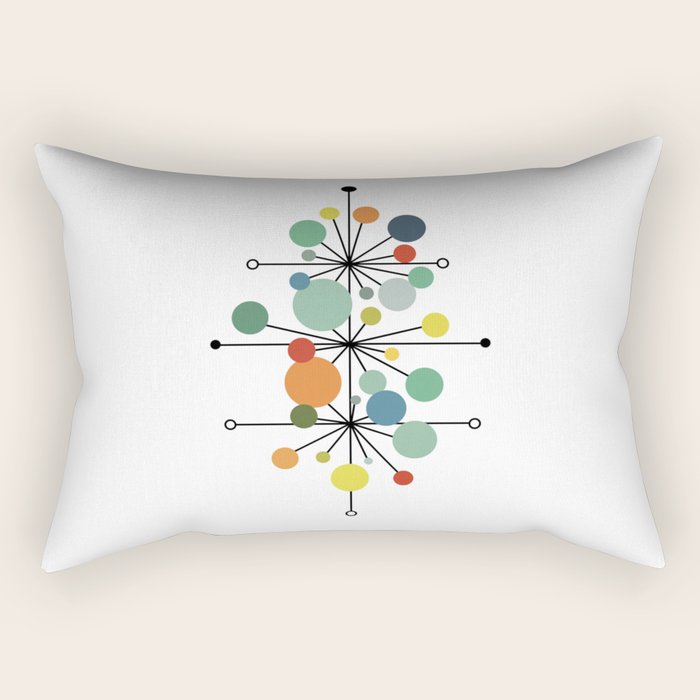 Atomic Age Nuclear Abstract Motif â Mid Century Modern Pattern Rectangular Pillow Gallery Image 1