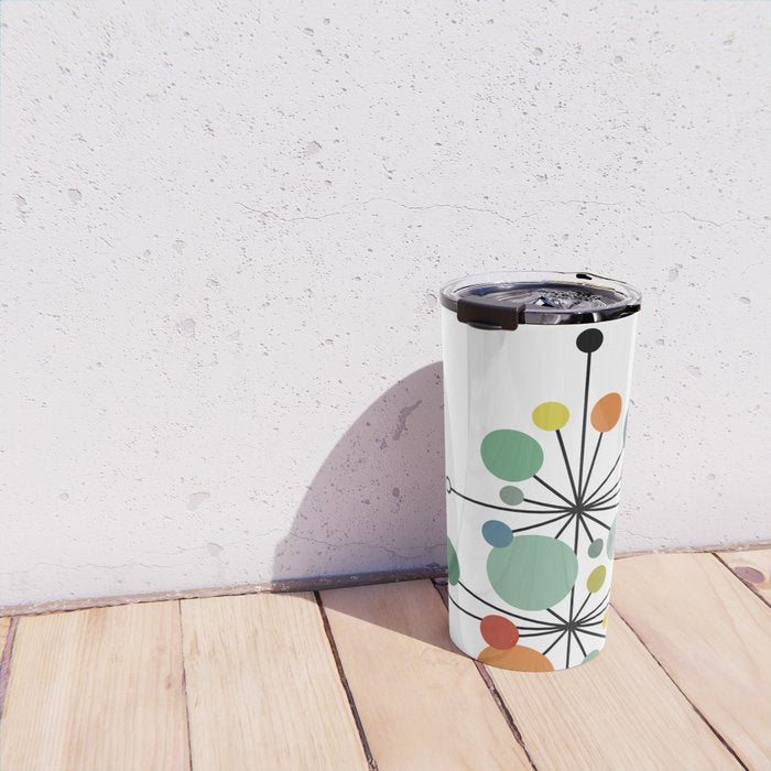 Atomic Age Nuclear Abstract Motif â Mid Century Modern Pattern Travel Mug Gallery Image 4