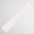 Rustic scallop floral block print - soft blush baby pink pattern Table Runner Gallery Image 3
