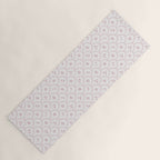 Rustic scallop floral block print - soft blush baby pink pattern Yoga Mat Gallery Image 1